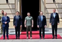 220617 Ucraina - il trio con Zelensky più Johannis